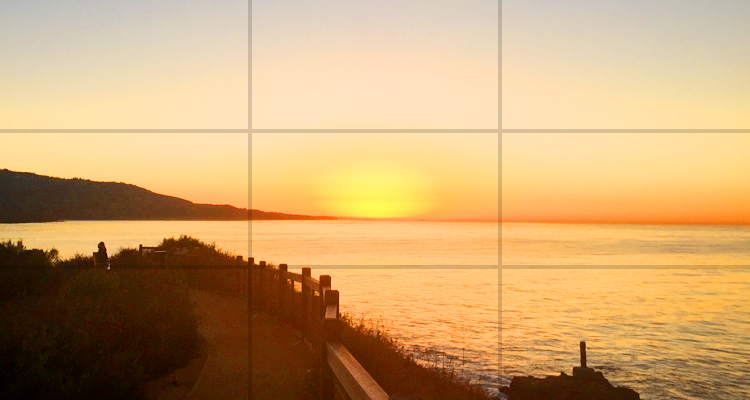 Sunset photo, centered